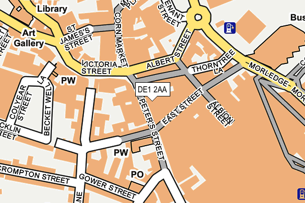 DE1 2AA map - OS OpenMap – Local (Ordnance Survey)