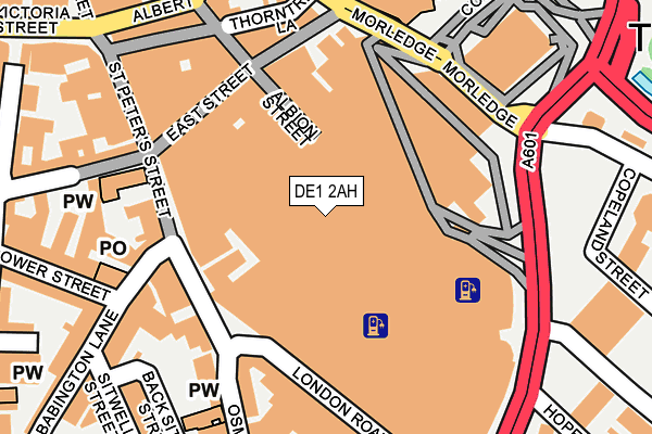 DE1 2AH map - OS OpenMap – Local (Ordnance Survey)