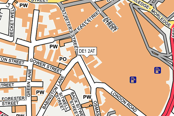 DE1 2AT map - OS OpenMap – Local (Ordnance Survey)