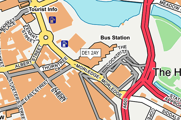 DE1 2AY map - OS OpenMap – Local (Ordnance Survey)