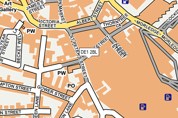 DE1 2BL map - OS OpenMap – Local (Ordnance Survey)