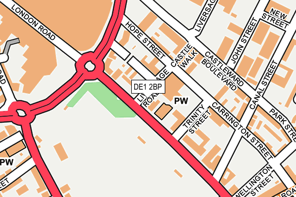 DE1 2BP map - OS OpenMap – Local (Ordnance Survey)