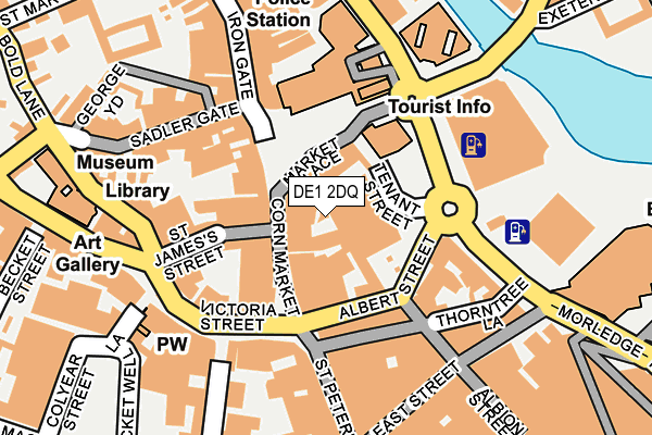 DE1 2DQ map - OS OpenMap – Local (Ordnance Survey)