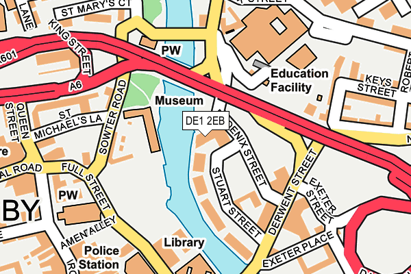 DE1 2EB map - OS OpenMap – Local (Ordnance Survey)