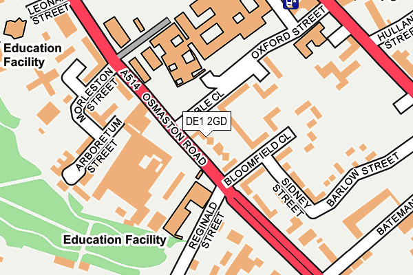 DE1 2GD map - OS OpenMap – Local (Ordnance Survey)