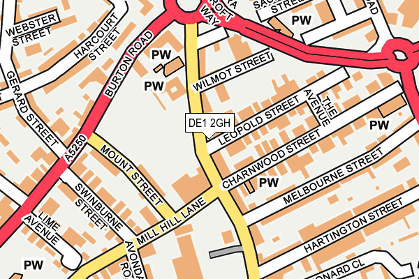 DE1 2GH map - OS OpenMap – Local (Ordnance Survey)