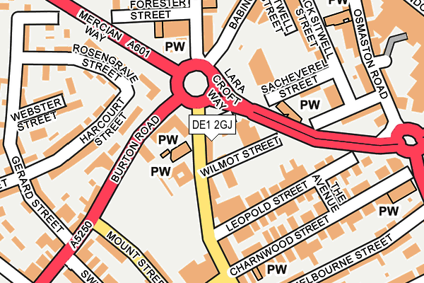 DE1 2GJ map - OS OpenMap – Local (Ordnance Survey)