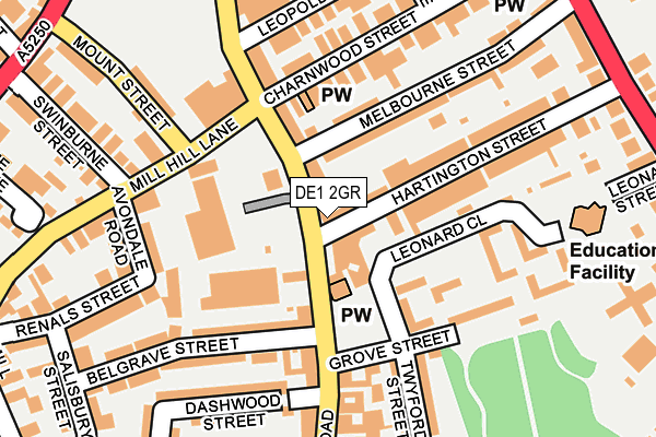 DE1 2GR map - OS OpenMap – Local (Ordnance Survey)