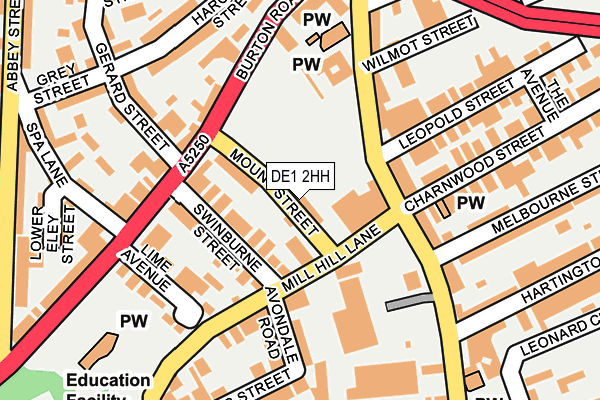 DE1 2HH map - OS OpenMap – Local (Ordnance Survey)