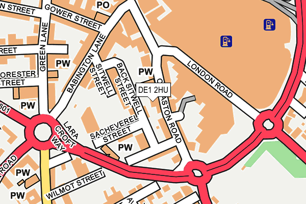 DE1 2HU map - OS OpenMap – Local (Ordnance Survey)