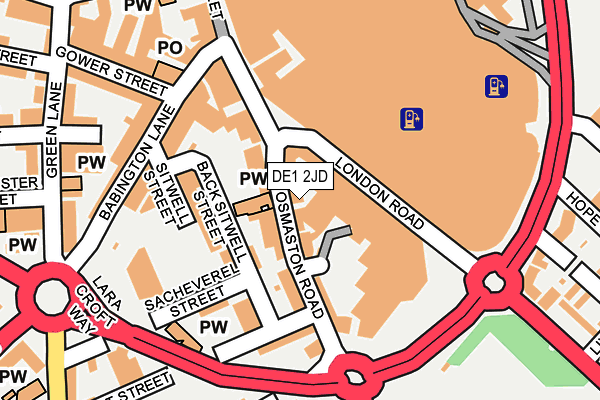 DE1 2JD map - OS OpenMap – Local (Ordnance Survey)
