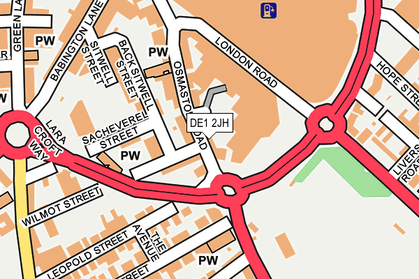 DE1 2JH map - OS OpenMap – Local (Ordnance Survey)