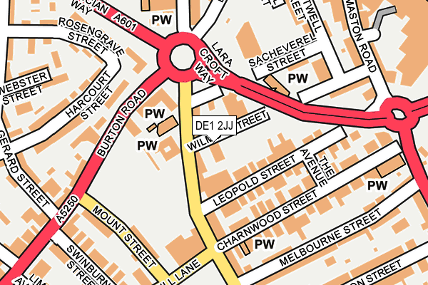 DE1 2JJ map - OS OpenMap – Local (Ordnance Survey)