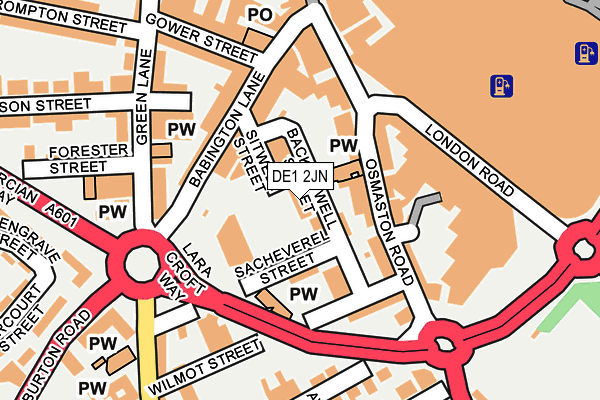 DE1 2JN map - OS OpenMap – Local (Ordnance Survey)