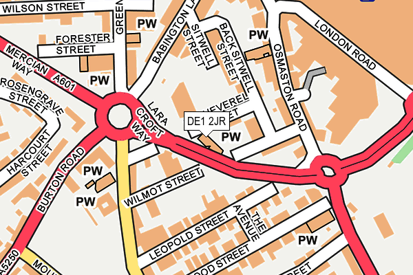 DE1 2JR map - OS OpenMap – Local (Ordnance Survey)