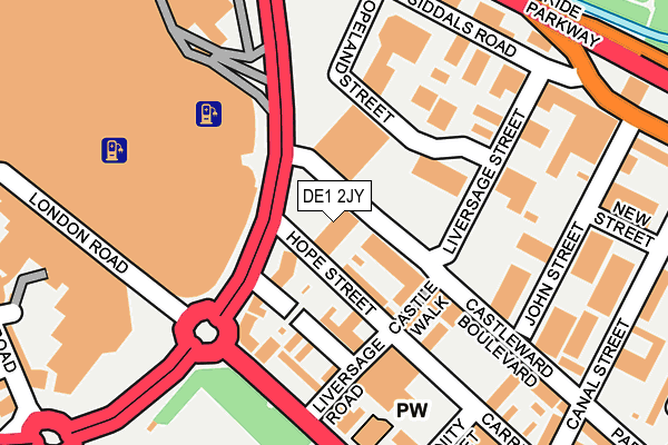 DE1 2JY map - OS OpenMap – Local (Ordnance Survey)