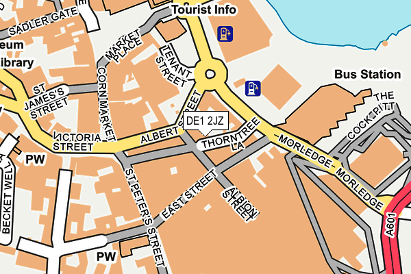 DE1 2JZ map - OS OpenMap – Local (Ordnance Survey)