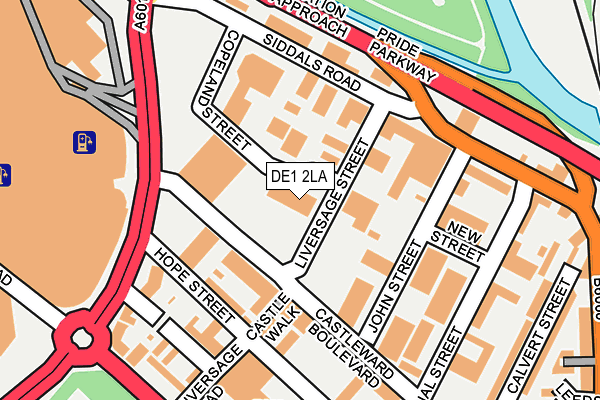 DE1 2LA map - OS OpenMap – Local (Ordnance Survey)