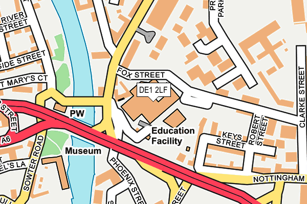 DE1 2LF map - OS OpenMap – Local (Ordnance Survey)