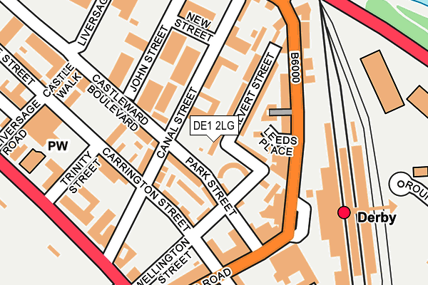 DE1 2LG map - OS OpenMap – Local (Ordnance Survey)