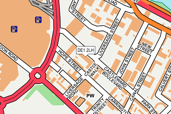 DE1 2LH map - OS OpenMap – Local (Ordnance Survey)