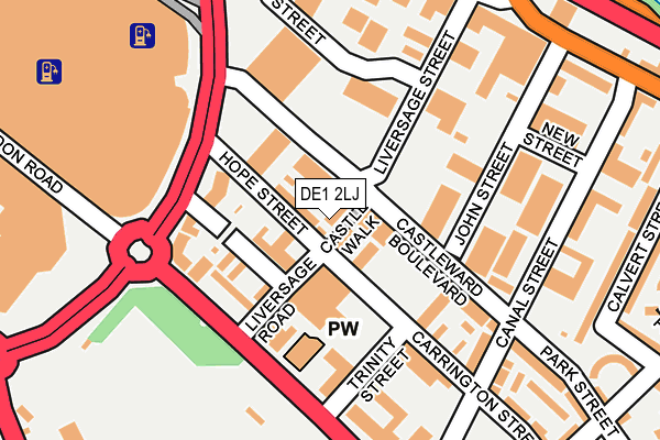 DE1 2LJ map - OS OpenMap – Local (Ordnance Survey)