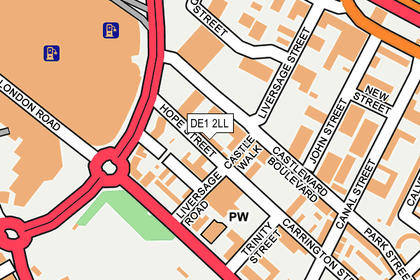 DE1 2LL map - OS OpenMap – Local (Ordnance Survey)