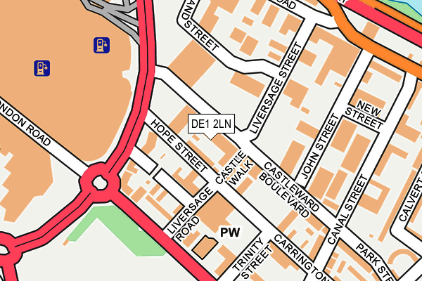DE1 2LN map - OS OpenMap – Local (Ordnance Survey)