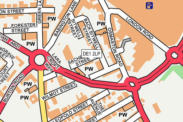 DE1 2LP map - OS OpenMap – Local (Ordnance Survey)