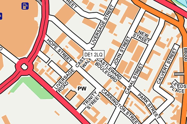 DE1 2LQ map - OS OpenMap – Local (Ordnance Survey)