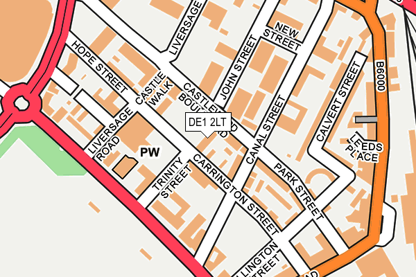 DE1 2LT map - OS OpenMap – Local (Ordnance Survey)