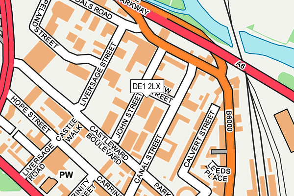 DE1 2LX map - OS OpenMap – Local (Ordnance Survey)