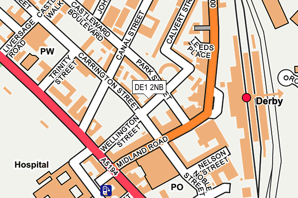 DE1 2NB map - OS OpenMap – Local (Ordnance Survey)