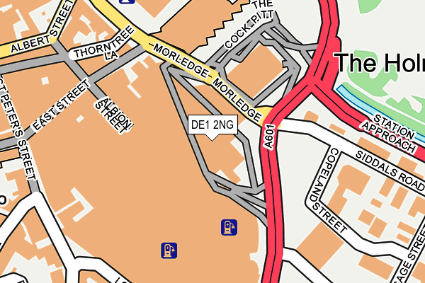 DE1 2NG map - OS OpenMap – Local (Ordnance Survey)