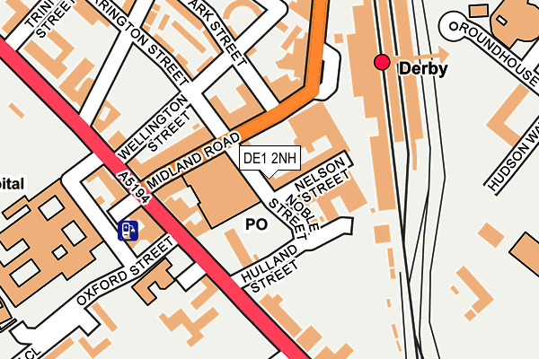 DE1 2NH map - OS OpenMap – Local (Ordnance Survey)