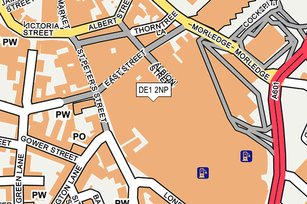 DE1 2NP map - OS OpenMap – Local (Ordnance Survey)