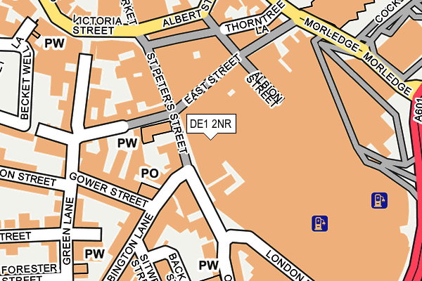 DE1 2NR map - OS OpenMap – Local (Ordnance Survey)
