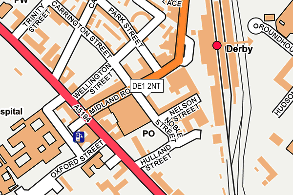 DE1 2NT map - OS OpenMap – Local (Ordnance Survey)