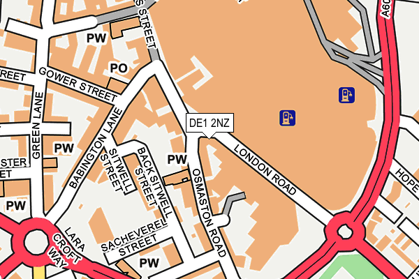 DE1 2NZ map - OS OpenMap – Local (Ordnance Survey)