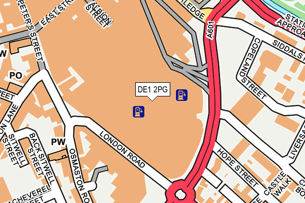 DE1 2PG map - OS OpenMap – Local (Ordnance Survey)