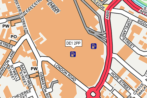 DE1 2PP map - OS OpenMap – Local (Ordnance Survey)