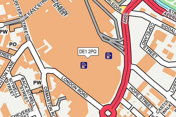 DE1 2PQ map - OS OpenMap – Local (Ordnance Survey)