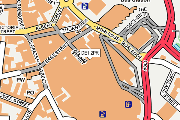 DE1 2PR map - OS OpenMap – Local (Ordnance Survey)