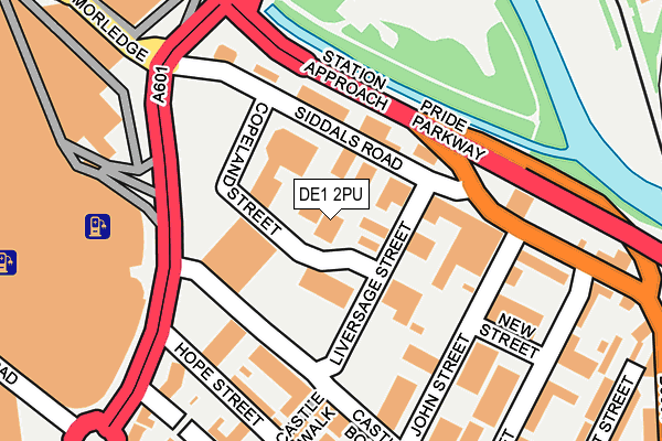 DE1 2PU map - OS OpenMap – Local (Ordnance Survey)