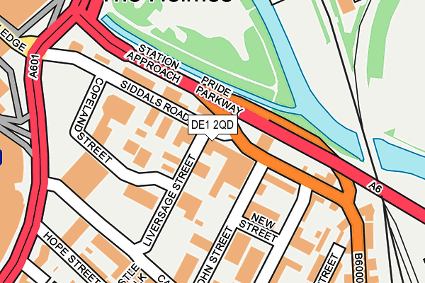DE1 2QD map - OS OpenMap – Local (Ordnance Survey)