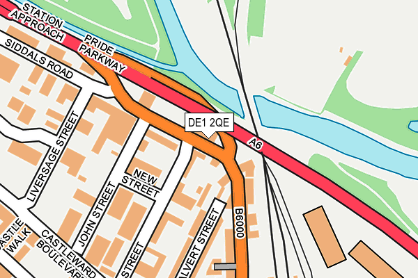 DE1 2QE map - OS OpenMap – Local (Ordnance Survey)