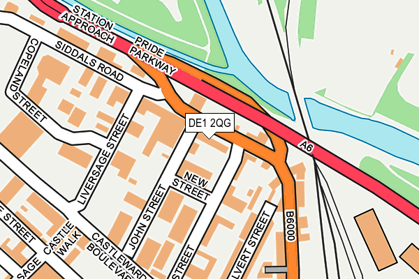 DE1 2QG map - OS OpenMap – Local (Ordnance Survey)