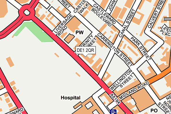 DE1 2QR map - OS OpenMap – Local (Ordnance Survey)
