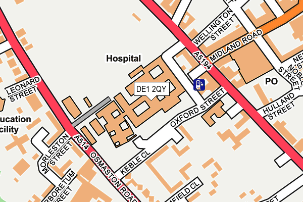 DE1 2QY map - OS OpenMap – Local (Ordnance Survey)