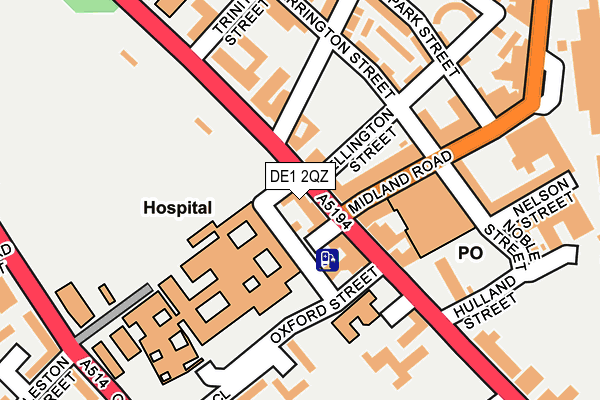 DE1 2QZ map - OS OpenMap – Local (Ordnance Survey)
